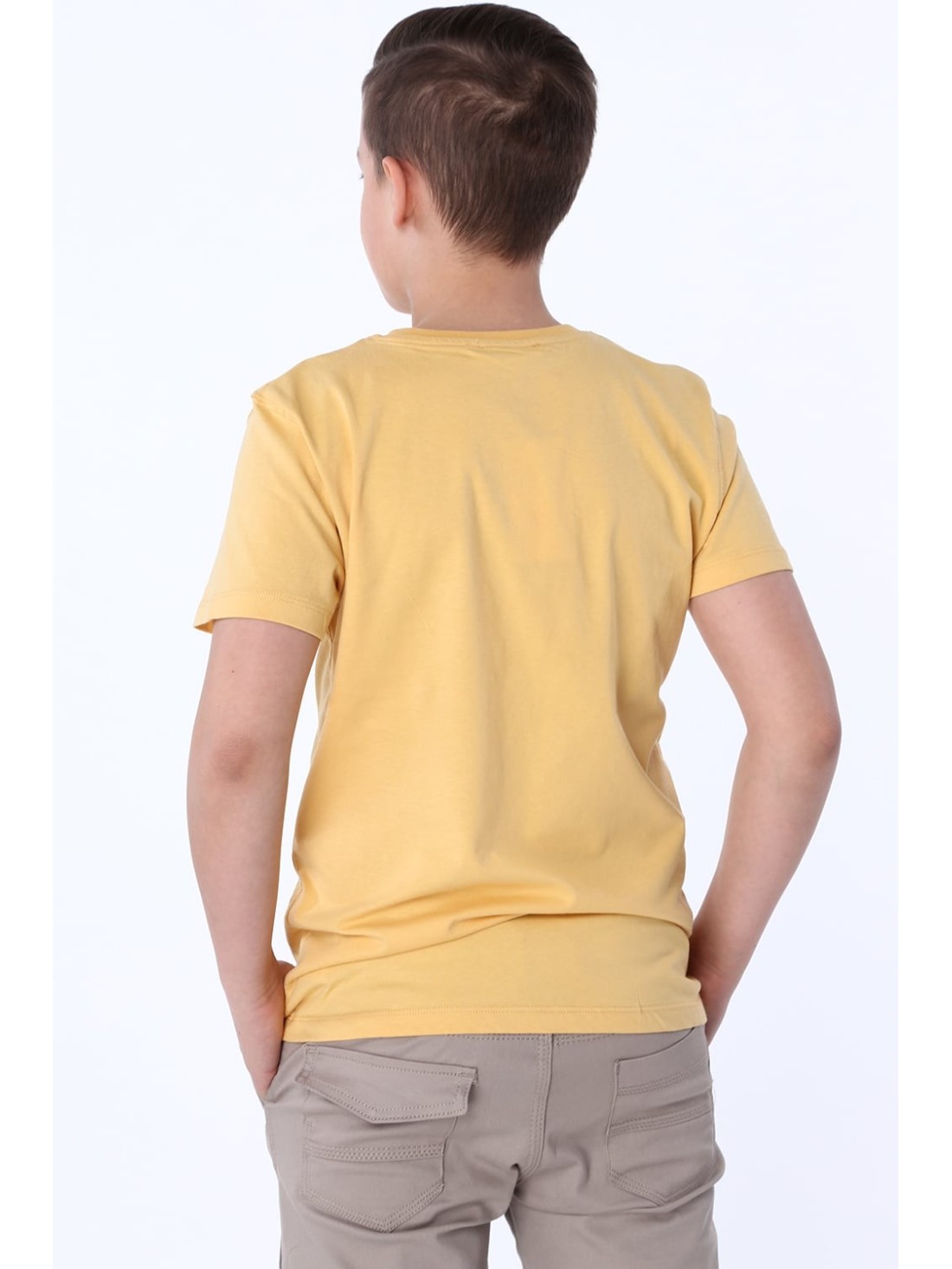 T-Shirt für Jungen mit gestickter Applikation in Honig NDZ47002 – Online-Shop – Boutique